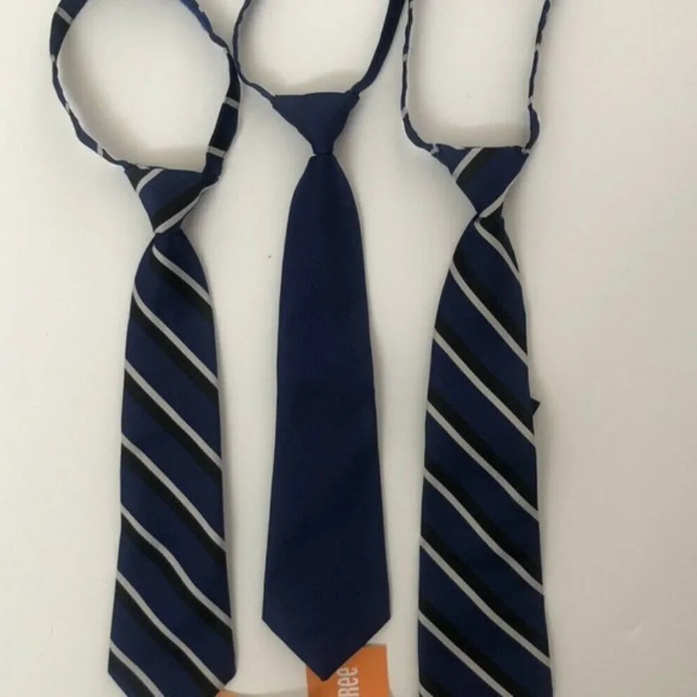Gymboree Boys Ties Royal blue solid and striped x3